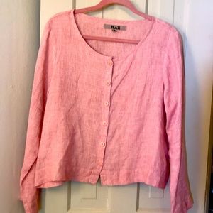 Flax Linen boxy button down top